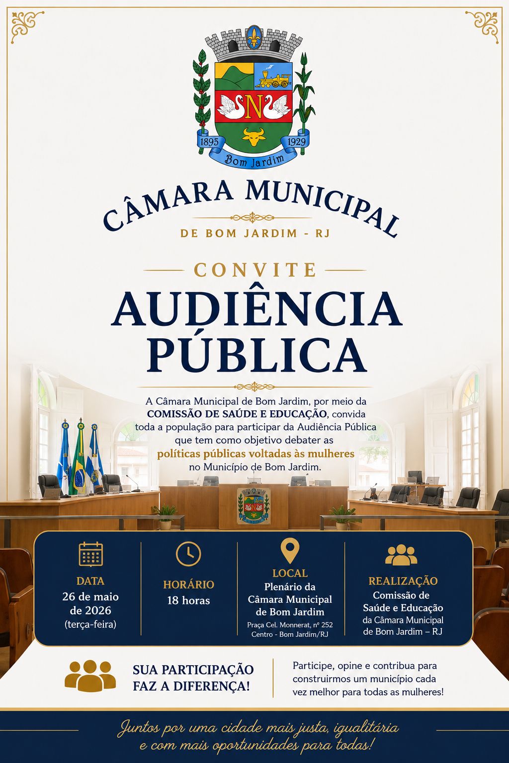 Audiência Pública destinada ao debate de políticas públicas voltadas às mulheres